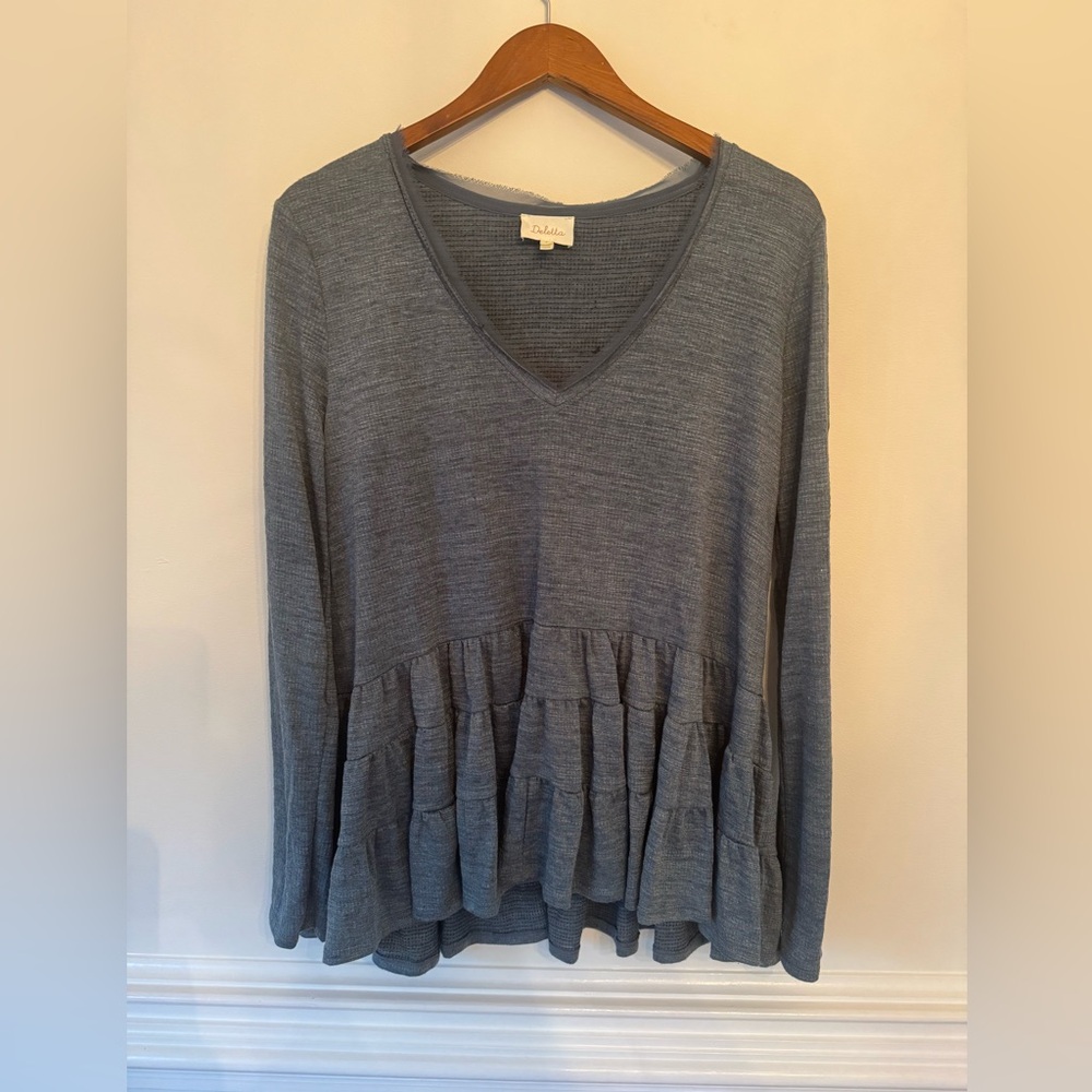Anthropologie Tiered Long Sleeve Top
